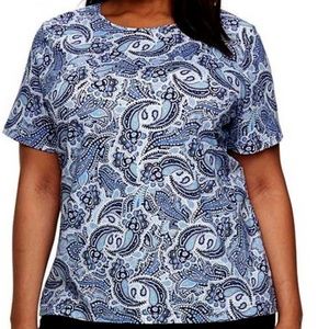 XL Blue Paisley Croft & Barrow Crew Neck